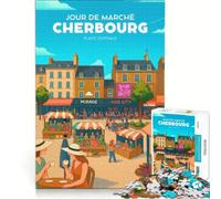 Puzzle per adulti da 1000 pezzi, immagine di Cherbourg, giochi per famiglie, attività divertenti da fare a casa, regalo di compleanno, regali 38x52cm