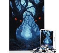 Puzzle per adulti da 1000 pezzi in legno scuro e maledetto decorazione per la casa ottimo regalo gioco impossibile con pezzi completamente interconnessi e di forma casuale (dimensioni 50x75cm)