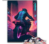 Puzzle per adulti da 1000 pezzi in sella a una motocicletta, realizzato in legno, perfetto come decorazione fai da te o regalo di compleanno, 50x75cm, gioco interattivo per famiglie