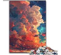 Puzzle per adulti da 1000 pezzi in stile anime con nuvole, in cartone, dimensioni puzzle 26x38cm, ideali per gli innamorati, perfetti come regalo di Natale, Capodanno e San Valentino.