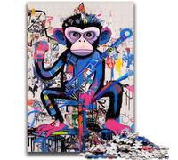 Puzzle per adulti da 1000 pezzi in stile Basquiat, gioco di famiglia di scimmie, antistress, sfida difficile, collezione di artisti, belle arti, 50x75cm