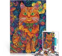 Puzzle per adulti da 1000 pezzi Incantevole mondo dei gatti Fatto di carta,per età 14+ Vacanza a casa: uccidere il tempo Giocattoli da regalo。misurare:38x52cm/14.96x20.47pollice