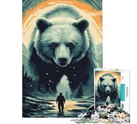 Puzzle per adulti da 1000 pezzi "Incontro con l'orso" impegnativo da completare gioco manuale difficile adatto a persone dai 14 anni in su (38x26cm)