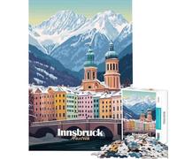 Puzzle per adulti da 1000 pezzi Innsbruck Austria Divertimento a casa Attività assemblaggio di modelli Gioco pratico per ragazzi dai 14 anni in su (38x26cm)