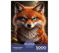 Puzzle Per Adulti Da 1000 Pezzi Intense Fox Portrait with Blue Eyes Puzzle Gioco Rompicapo Per Divertimento in Famiglia Interazione Genitore-figlio 70x50cm/1000pcs