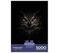 Puzzle Per Adulti Da 1000 Pezzi Intense Owl Portrait Puzzle Giochi Rilassanti Decorazione Murale Difficile E Stimolante 52x38cm/1000pcs