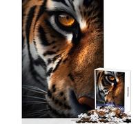 Puzzle per adulti da 1000 pezzi intenso occhio di tigre giocattolo educativo idee regalo per giochi educativi che migliorano l'amore tra coppie dimensioni 38x52cm