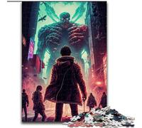 Puzzle per adulti da 1000 pezzi "Invasione di mostri", puzzle difficili per adulti, regalo per uomini e donne, per tutti i giorni e per occasioni speciali, dimensioni 38x26cm