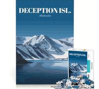 Puzzle per adulti da 1000 pezzi: Isola dell'Inganno, poster di viaggio in Antartide, gioco interattivo, attività per famiglie, lista dei desideri con Babbo Natale 50x75cm