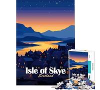 Puzzle per adulti da 1000 pezzi Isola di Skye Scozia di notte Gioco pratico che stimola l'intelligenza e crea dipendenza Regalo di compleanno ideale per donne (dimensioni 38x26cm)