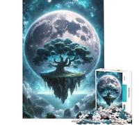 Puzzle per adulti da 1000 pezzi "Isola Mistica al Chiaro di Luna" - Gioco avvincente per coltivare la pazienza attività educative per tutta la famiglia opera d'arte regalo (Dimensioni 38x52cm)