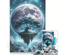 Puzzle per adulti da 1000 pezzi "Isola Mistica Illuminata dalla Luna" gioco rilassante interazione genitore-figlio regalo di compleanno regalo di viaggio 50x75cm