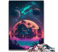 Puzzle per adulti da 1000 pezzi Isola nello spazio per bambini dai 14 anni in su, interessanti regali per ridurre lo stress per amici e familiari, 50x75cm