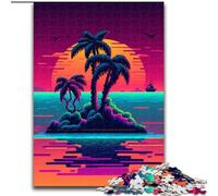 Puzzle per adulti da 1000 pezzi, isola sulla spiaggia, in legno, regalo divertente e attività per la casa, 50x75cm, per compleanni, feste e occasioni speciali