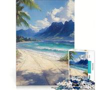 Puzzle per adulti da 1000 pezzi "Isola tropicale sull'oceano" gioco rilassante sfida impegnativa per rafforzare l'amore tra le coppie 38x26cm