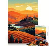 Puzzle per adulti da 1000 pezzi,Italia,Toscana,Colline,Italia,Gioco di precisione,Attività stimolante per la mente,Gioco per il tempo libero,Decorazione natalizia da parete (38x52cm)