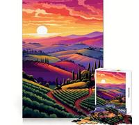 Puzzle per adulti da 1000 pezzi,Italia,tramonto,Toscana,taglio netto,gioco per esercitare la mente,gioco per il tempo libero,decorazione natalizia per la casa (38x52cm)