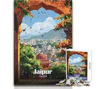 Puzzle per adulti da 1000 pezzi Jaipur, India︰ Paesaggio urbano attraverso l'arco Gioco di sfida unico Attività per famiglie Idee regalo Dimensioni 50x75cm