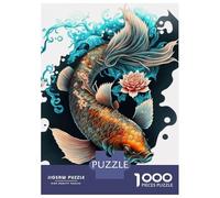 Puzzle Per Adulti Da 1000 Pezzi Japanese Koi Fish Puzzle Per Adulti Gioco Rompicapo Regali Per Donne Attività Divertenti A Casa 38x26cm/1000pcs