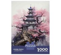 Puzzle Per Adulti Da 1000 Pezzi Japanese Pagoda with Cherry Blossoms-2 Puzzle Giochi Rilassanti Decorazione Murale Difficile E Stimolante 52x38cm/1000pcs