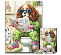 Puzzle per adulti da 1000 pezzi King Spaniel Go Toilet Impossible Puzzle per adulti Ideale per divertimento in famiglia, relax e regali per le feste 50x75CM/19,68x29,52 pollici