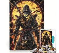 Puzzle per adulti da 1000 pezzi, Kintsugi dorato, Samurai, giocattolo fai-da-te, divertente antistress, con poster e foglio di curiosità abbinati 38x52cm