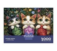 Puzzle Per Adulti Da 1000 Pezzi Kittens with Yarn Balls Puzzle Per Adulti Giochi Rilassanti Gara Di Velocità Delle Mani Attività Divertenti A Casa 70x50cm/1000pcs
