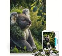 Puzzle per adulti da 1000 pezzi koala con corona d'erba giocattolo educativo ideale per passare il tempo durante le vacanze regalo di compleanno regalo 50x75cm