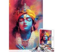 Puzzle per adulti da 1000 pezzi Krishna arte pacifica decorazione per la casa giocattoli regalo per compleanni giochi per famiglie migliorare l'amore tra coppie dimensioni 38x26cm