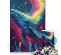 Puzzle per adulti da 1000 pezzi "La Balena Sensibile" decorazione da parete oggetto d'arredo con pezzi ad incastro di forma casuale 38x26cm