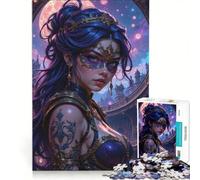 Puzzle per adulti da 1000 pezzi "La Bella e la Bestia in Maschera" con sfondo celeste giocattolo decorativo da parete per divertimento in famiglia ideale come regalo per tutta la famiglia 50x75cm