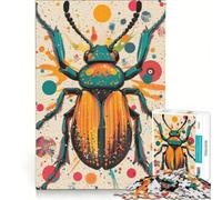 Puzzle per adulti da 1000 pezzi "La bellezza dello scarabeo in stile Pop Art moderna", un gioco pratico, divertente e spiritoso, ideale come decorazione da scrivania 38x26cm