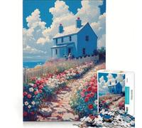 Puzzle per adulti da 1000 pezzi "La casa sulla collina", gioco rilassante, sfida impegnativa, regalo per amici e familiari 38x26cm