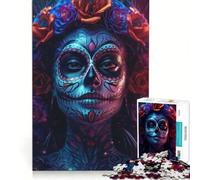 Puzzle per adulti da 1000 pezzi La Catrina Neon Girl gioco educativo difficile compleanno e Natale 38x26cm