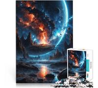 Puzzle per adulti da 1000 pezzi La collisione di due mondi Fatto di carta，da 14 anni in su Giocattoli fai da te Lista dei desideri con Babbo Natale。misurare：26x38cm/10.24 x 14.96pollice