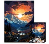Puzzle per adulti da 1000 pezzi La colorata bellezza psichedelica dello Jungfraujoch Puzzle in legno Rilassati e sfida Decorazione per la casa colorata Arte amici 1000 pezzi (75x50 cm)