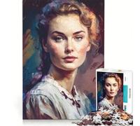 Puzzle per adulti da 1000 pezzi "La donna pittrice" gioco divertente antistress con pezzi di forma casuale completamente ad incastro 38x26cm