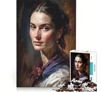 Puzzle per adulti da 1000 pezzi "La donna pittrice" gioco rompicapo assemblaggio di motivi ottimo regalo per gli appassionati di videogiochi 38x52cm