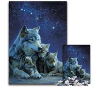Puzzle per adulti da 1000 pezzi, la famiglia dei lupi, sfida educativa, ideale come regalo per tutta la famiglia dai 14 anni in su, 50x75cm