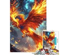 Puzzle per adulti da 1000 pezzi "La fenice fiammeggiante si libra in volo" gioco educativo e stimolante per tutta la famiglia 38x26cm