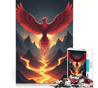 Puzzle per adulti da 1000 pezzi "La fenice infuocata che risorge", gioco interattivo, interazione genitore-figlio, ideale come regalo per tutta la famiglia 38x26cm