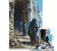 Puzzle per adulti da 1000 pezzi "La Fortezza dei Non Morti" giocattolo educativo divertente e spiritoso con poster e foglio di curiosità abbinati 38x26cm