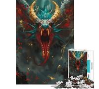 Puzzle per adulti da 1000 pezzi "La Furia del Drago" gioco per famiglie giocattolo avvincente per coltivare la pazienza regalo per donne uomini attività per la famiglia (dimensioni 38x26cm)