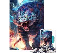 Puzzle per adulti da 1000 pezzi La furia della tigre bianca - Gioco educativo e avvincente per coltivare la pazienza uomini e donne - Decorazione da parete (Dimensioni 38x52cm)