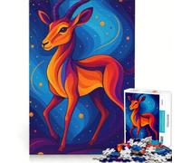 Puzzle per adulti da 1000 pezzi "La gazzella stellata" gioco interattivo difficile e stimolante collezione d'artista belle arti 38x26cm