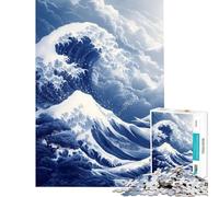 Puzzle per adulti da 1000 pezzi "La Grande Onda di Kanagawa" - Un gioco antistress e stimolante per la mente ideale per decorare le pareti e per chi ha più di 14 anni (38x26cm)