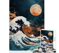 Puzzle per adulti da 1000 pezzi "La grande onda nella notte" - Gioco pratico di assemblaggio - Antistress - Divertente strumento per ridurre lo stress (38x52cm)