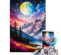 Puzzle per adulti da 1000 pezzi "La Luna e le Montagne" Gioco rilassante antistress per adulti Ideale come regalo per tutta la famiglia (Dimensioni 50x75cm)
