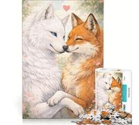 Puzzle per adulti da 1000 pezzi: La lupa e la volpe gioco rompicapo assemblaggio di modelli ottimo regalo per gli appassionati di videogiochi 38x26cm
