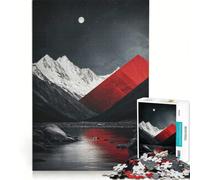 Puzzle per adulti da 1000 pezzi La notte sulla montagna rossa gioco educativo difficile compleanno e Natale 38x52cm